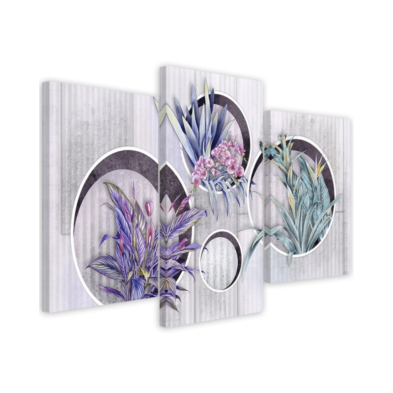 Square boxes shelves with flowers - Canvas print printed canvas | FEEBY