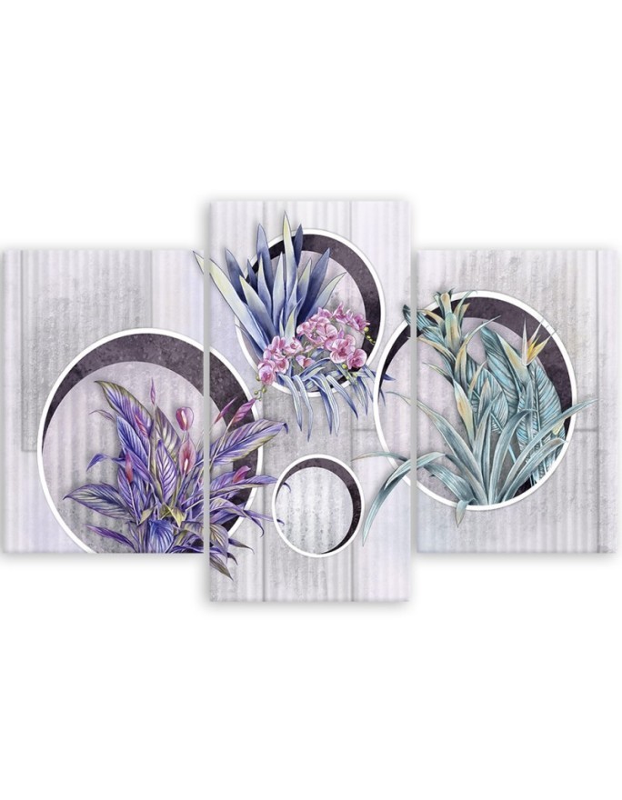 Square boxes shelves with flowers - Canvas print printed canvas | FEEBY