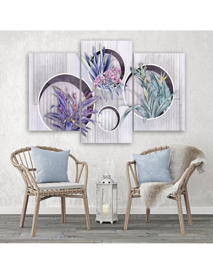Square boxes shelves with flowers - Canvas print printed canvas | FEEBY