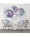 Square boxes shelves with flowers - Canvas print printed canvas | FEEBY