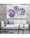 Square boxes shelves with flowers - Canvas wall painting | FEEBY