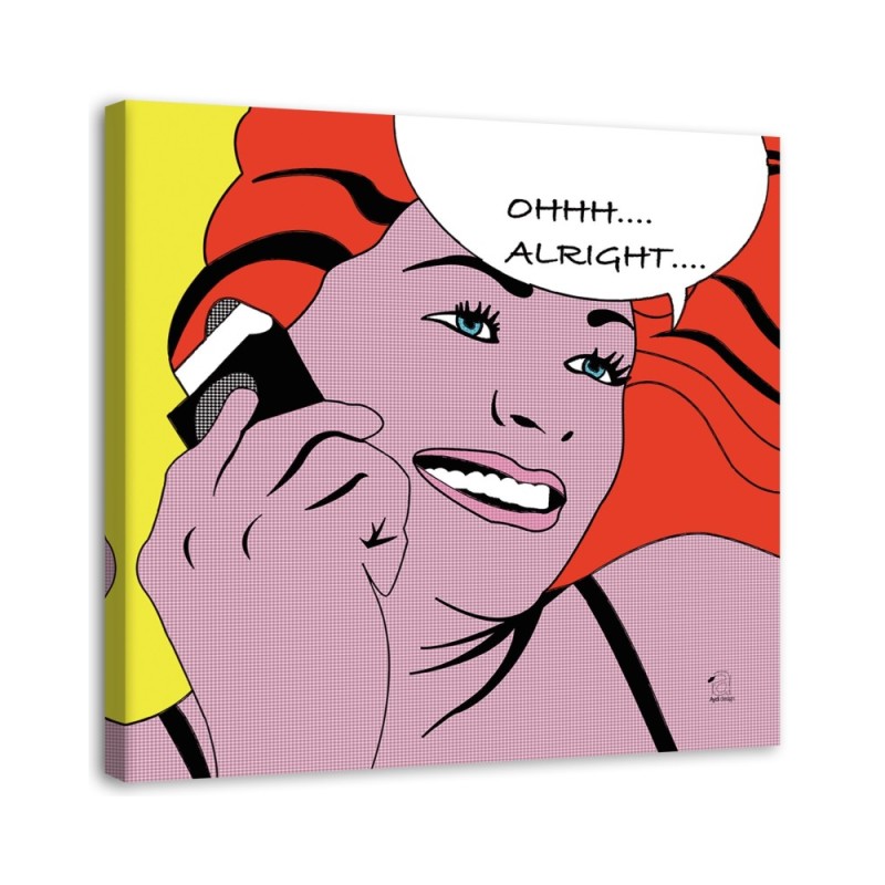 Pop art comic strip Woman Alright - Canvas wall art painting | FEEBY