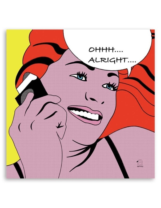 Pop art comic strip Woman Alright - Canvas wall art painting | FEEBY