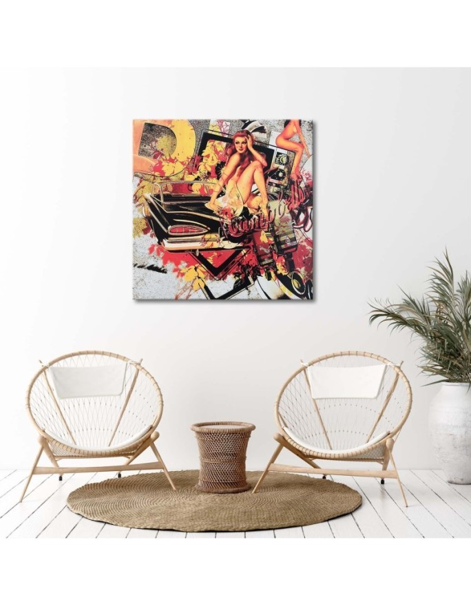Woman Pop art Collage - Living room Canvas painting | FEEBY