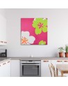 Flowers on pink background - Canvas prints for living room | FEEBY