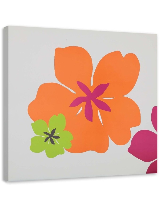 Orange flower pop art - Canvas prints for living room | FEEBY