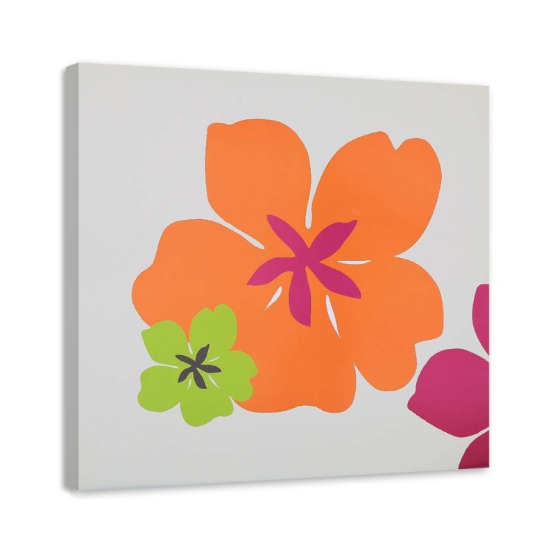 Orange flower pop art - Canvas prints for living room | FEEBY