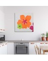 Orange flower pop art - Canvas prints for living room | FEEBY