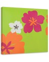 Colourful flowers on a green background - Wall art Canvas prints | FEEBY