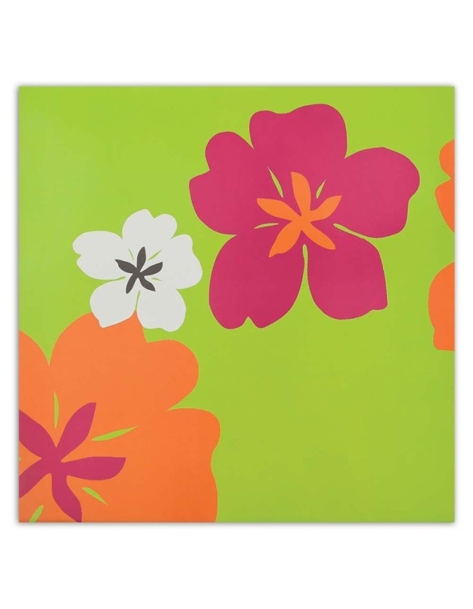 Colourful flowers on a green background - Wall art Canvas prints | FEEBY