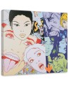 Faces of women pop art - Canvas prints for retro living room | FEEBY
