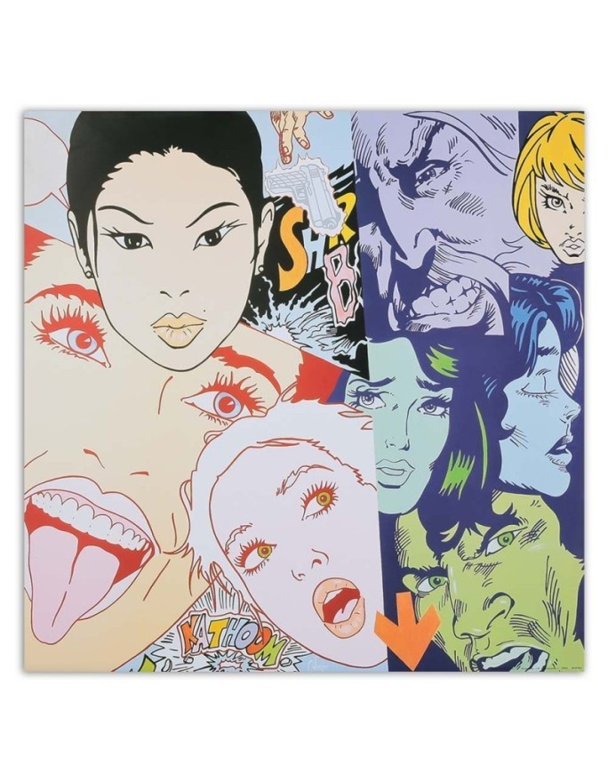 Faces of women pop art - Canvas prints for retro living room | FEEBY