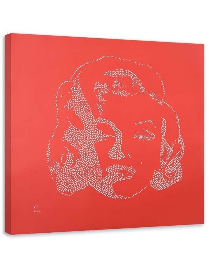 Marilyn Monroe on red background - Canvas prints with famous people | FEEBY