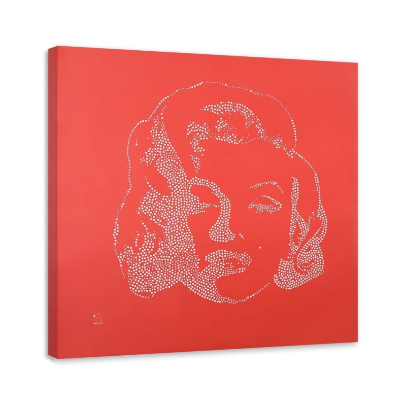 Marilyn Monroe on red background - Canvas prints with famous people | FEEBY