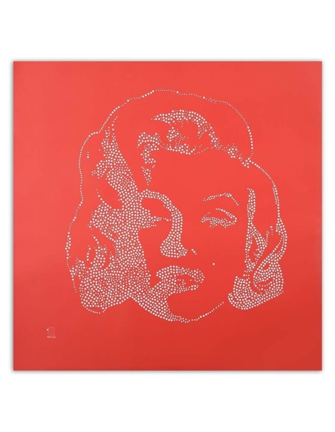 Marilyn Monroe on red background - Canvas prints with famous people | FEEBY