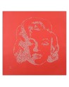 Marilyn Monroe on red background - Canvas prints with famous people | FEEBY