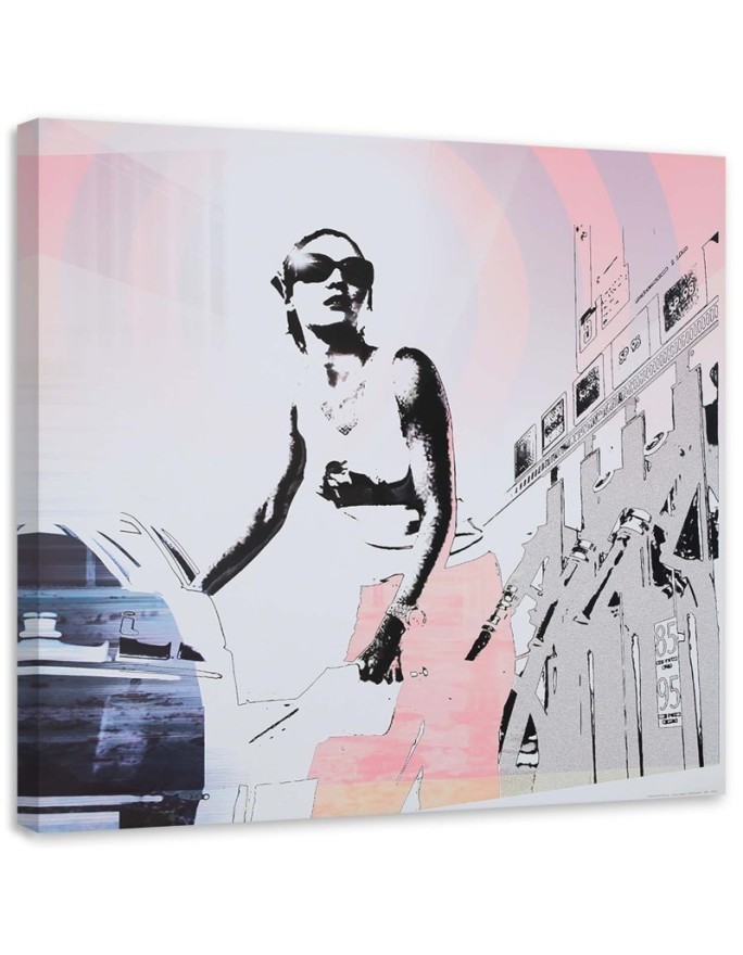 Woman at a gas station - Printed Canvas prints for living room | FEEBY
