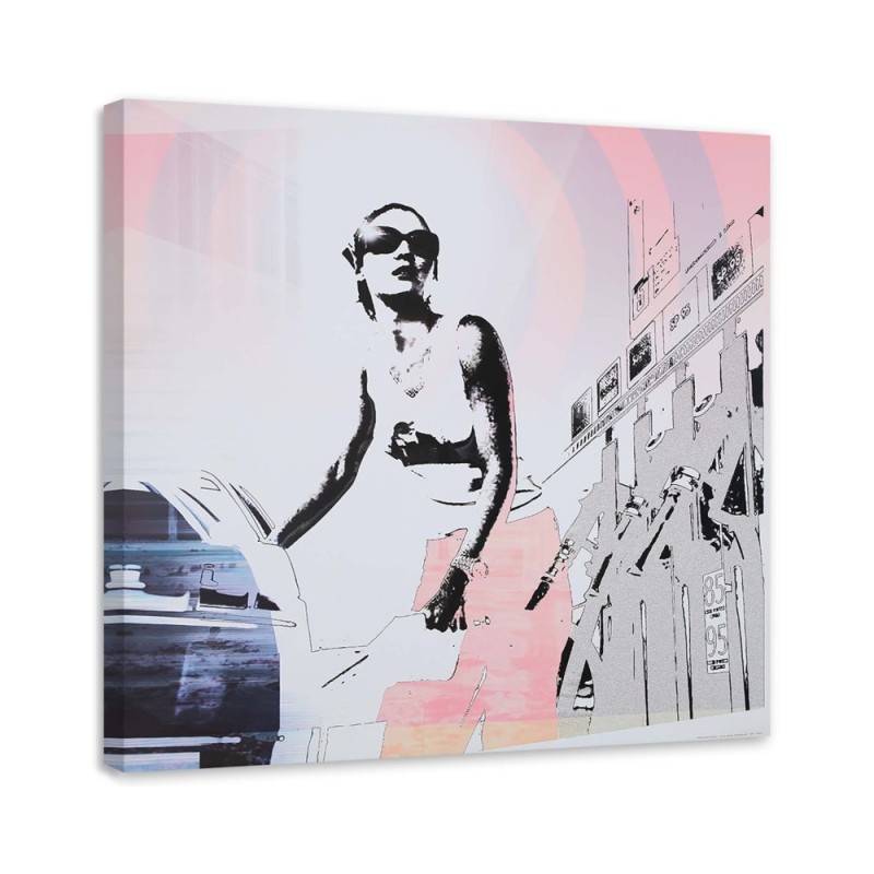 Woman at a gas station - Printed Canvas prints for living room | FEEBY