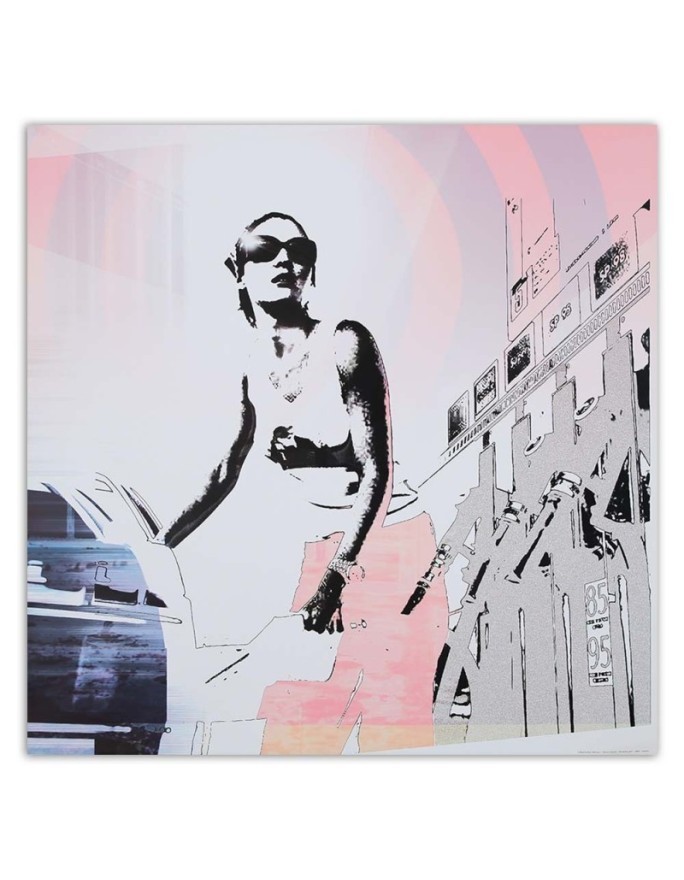 Woman at a gas station - Printed Canvas prints for living room | FEEBY