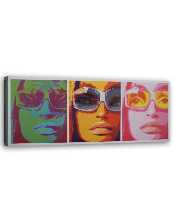 Colourful face of a woman with glasses - Canvas prints for the living room | FEEBY