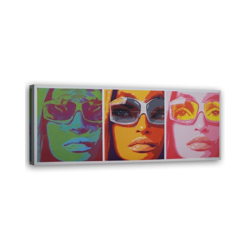 Colourful face of a woman with glasses - Canvas prints for the living room | FEEBY