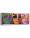 Colourful face of a woman with glasses - Canvas prints for the living room | FEEBY