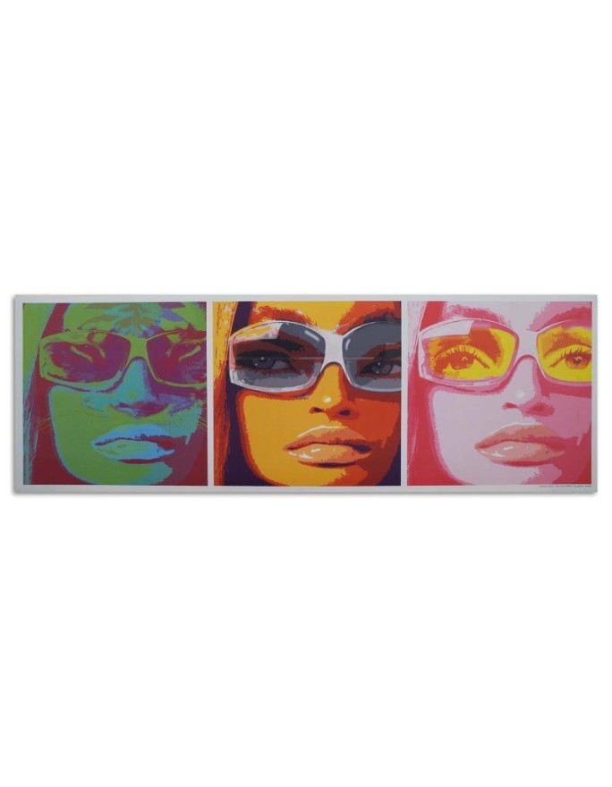 Colourful face of a woman with glasses - Canvas prints for the living room | FEEBY