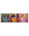 Colourful face of a woman with glasses - Canvas prints for the living room | FEEBY
