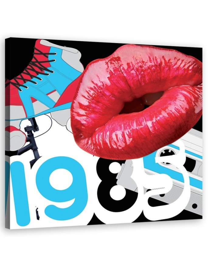 Abstract Red lips - Prints Canvas for the living room | FEEBY