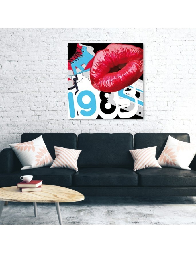 Abstract Red lips - Prints Canvas for the living room | FEEBY