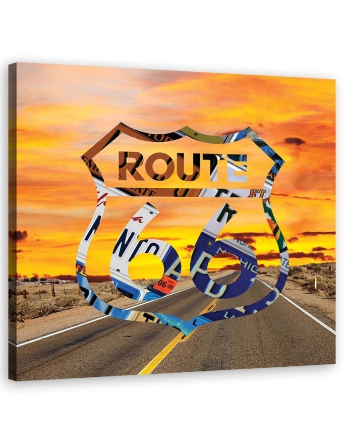 Route 66 Colourful - Wall art canvas painting for the bedroom | FEEBY