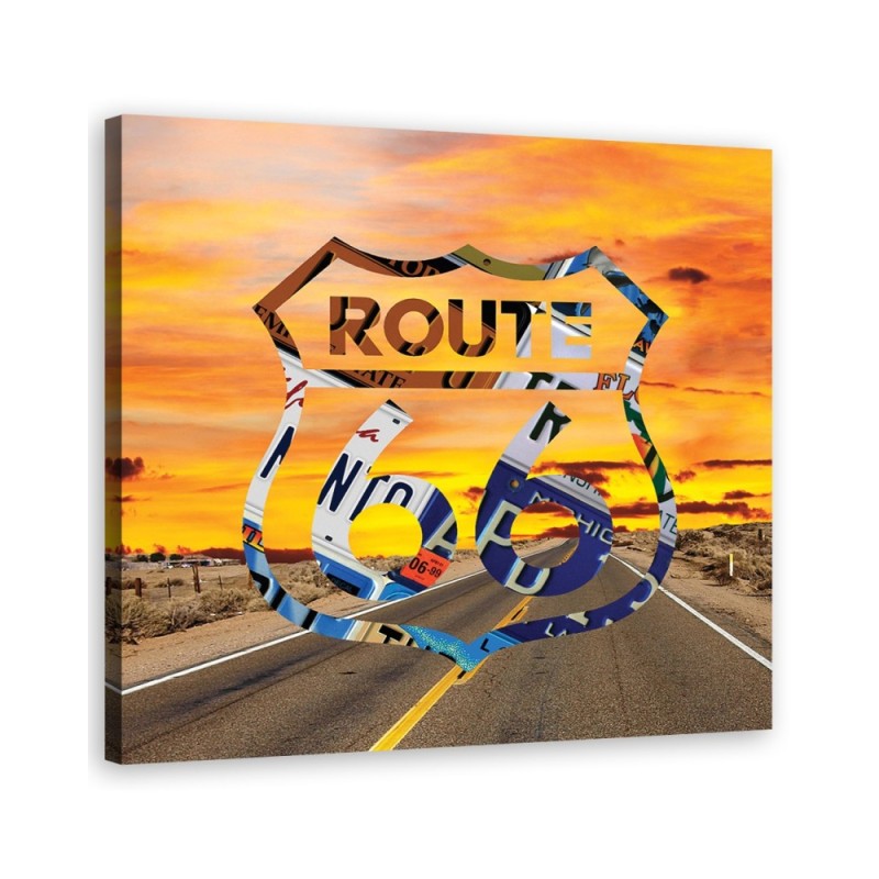 Route 66 Colourful - Wall art canvas painting for the bedroom | FEEBY