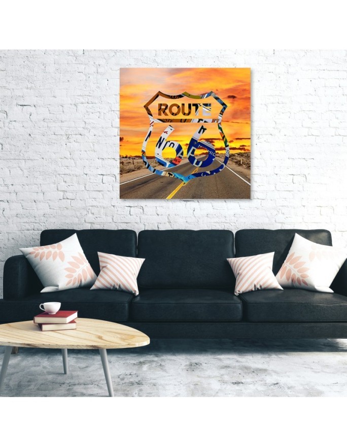 Route 66 Colourful - Wall art canvas painting for the bedroom | FEEBY