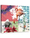 Flamingo Elephant Bird collage - Bedroom wall art painting | FEEBY