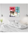 Deer Parrot Flamingo collage - Canvas wall art painting | FEEBY
