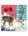 Deer Parrot Flamingo collage - Canvas wall art painting | FEEBY