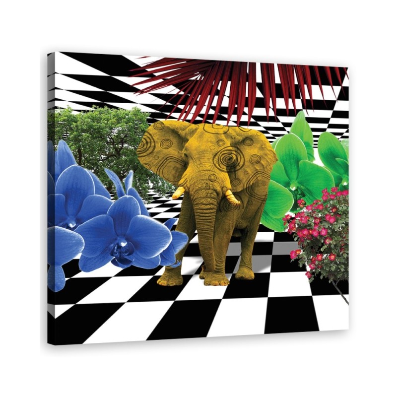 Colourful elephant - Canvas wall art painting | FEEBY