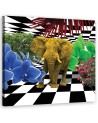 Colourful elephant - Canvas wall art painting | FEEBY