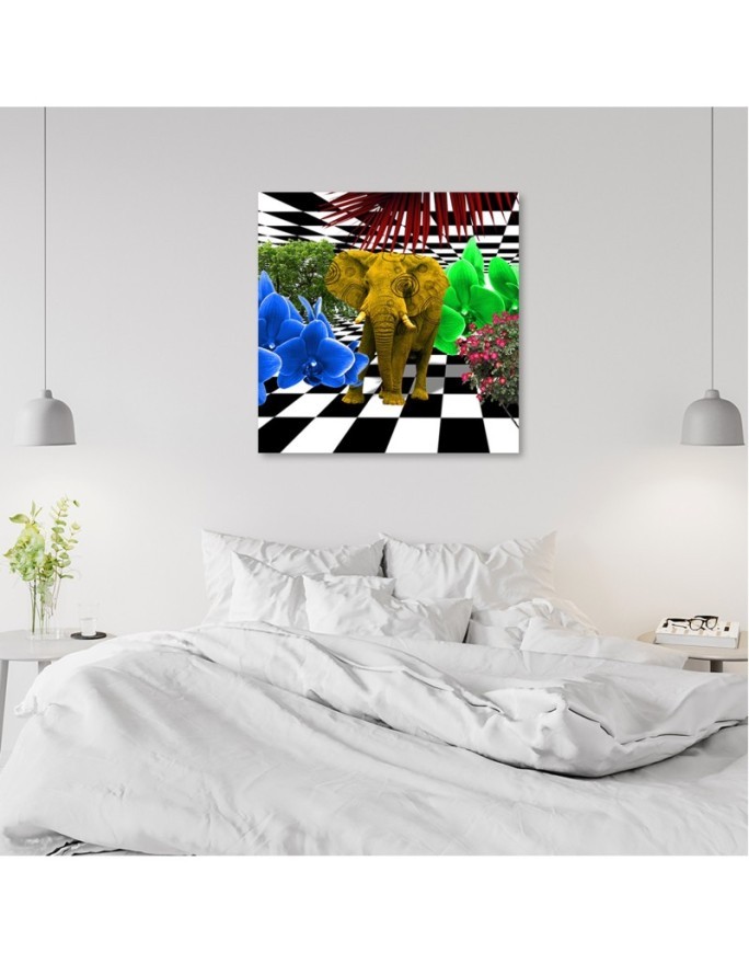 Colourful elephant - Canvas wall art painting | FEEBY