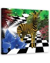 Colourful zebra nature animals - Canvas wall art painting | FEEBY