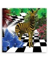 Colourful zebra nature animals - Canvas wall art painting | FEEBY