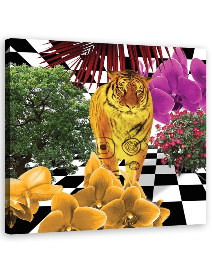 Colourful tiger - Modern wall art painting | FEEBY