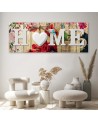 Home Quotes and rustic floral background - Decorative Canvas painting | FEEBY