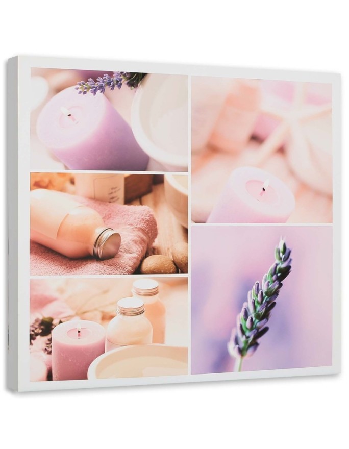 Purple and pink for Spa collage - Modern painting for living room | FEEBY