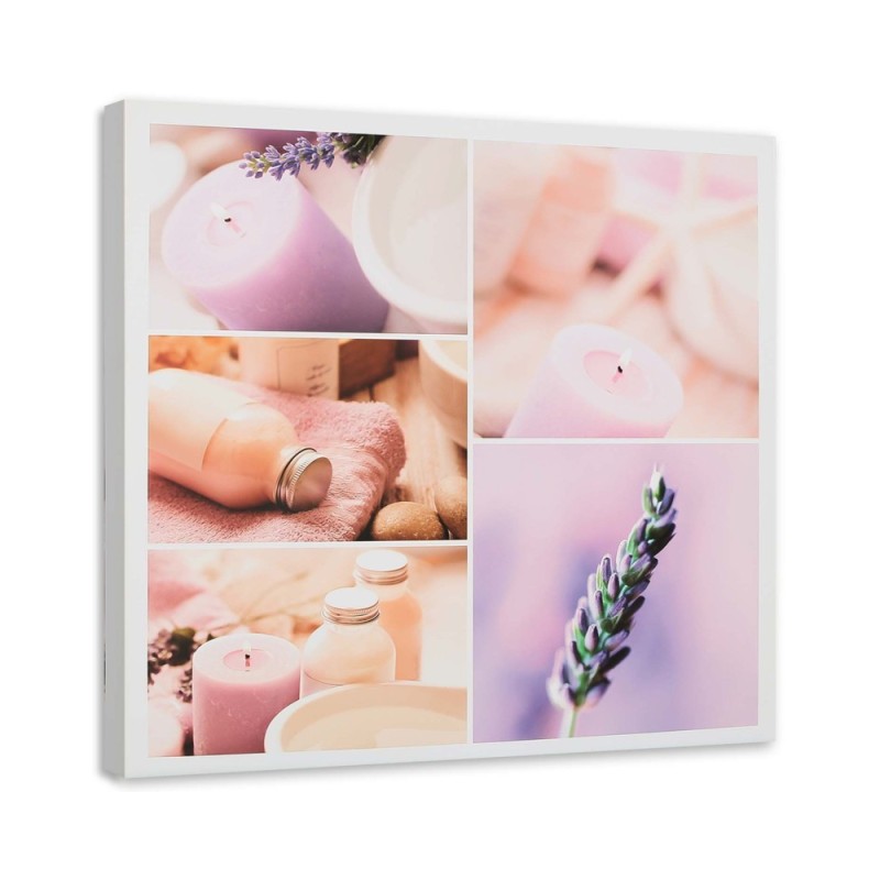 Purple and pink for Spa collage - Modern painting for living room | FEEBY