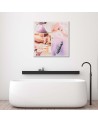 Purple and pink for Spa collage - Modern painting for living room | FEEBY