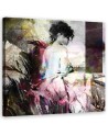 Woman pastel abstraction - Modern watercolour Canvas paintings | FEEBY