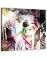 Woman pastel abstraction - Modern watercolour Canvas paintings | FEEBY