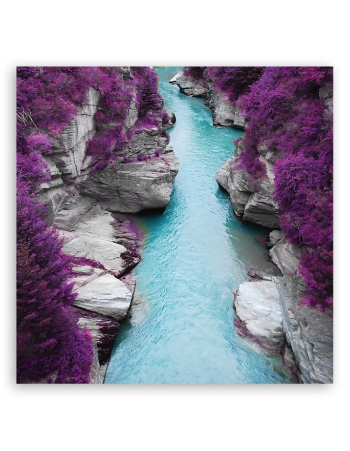 Landscapes river in the mountains - Canvas painting for living room | FEEBY
