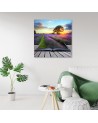 Landscape lavender field - Canvas painting for the living room | FEEBY